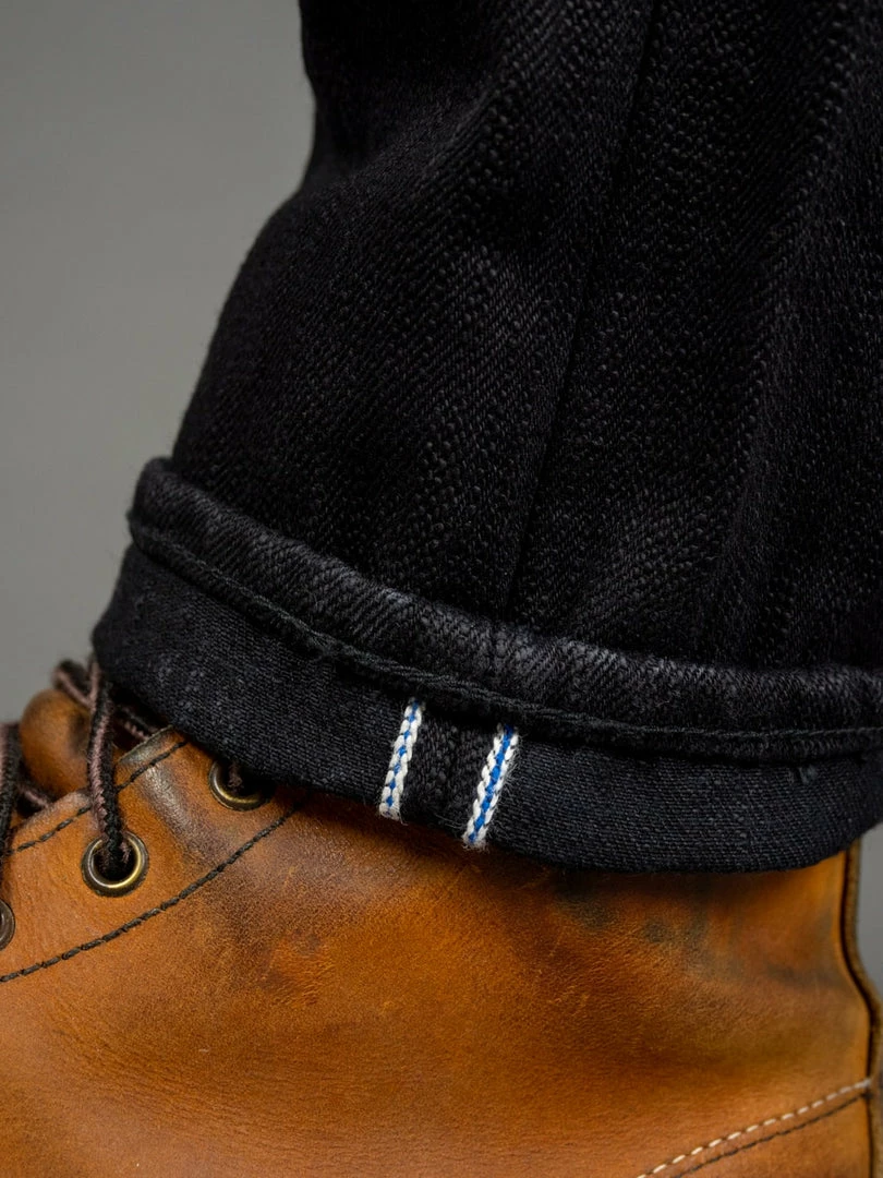 Pure Blue Japan EX-019-BB "Double Black Extra Slub" 17oz Relaxed Tapered Jeans 10 Pure Blue Japan EX-019-BB "Double Black Extra Slub" 17oz Relaxed Tapered Jeans