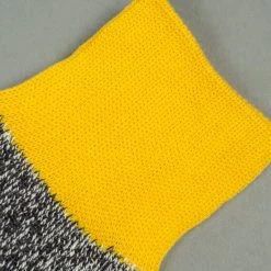ROTOTO Double Face Crew Socks "Silk & Cotton" Yellow/Charcoal 15 ROTOTO Double Face Crew Socks