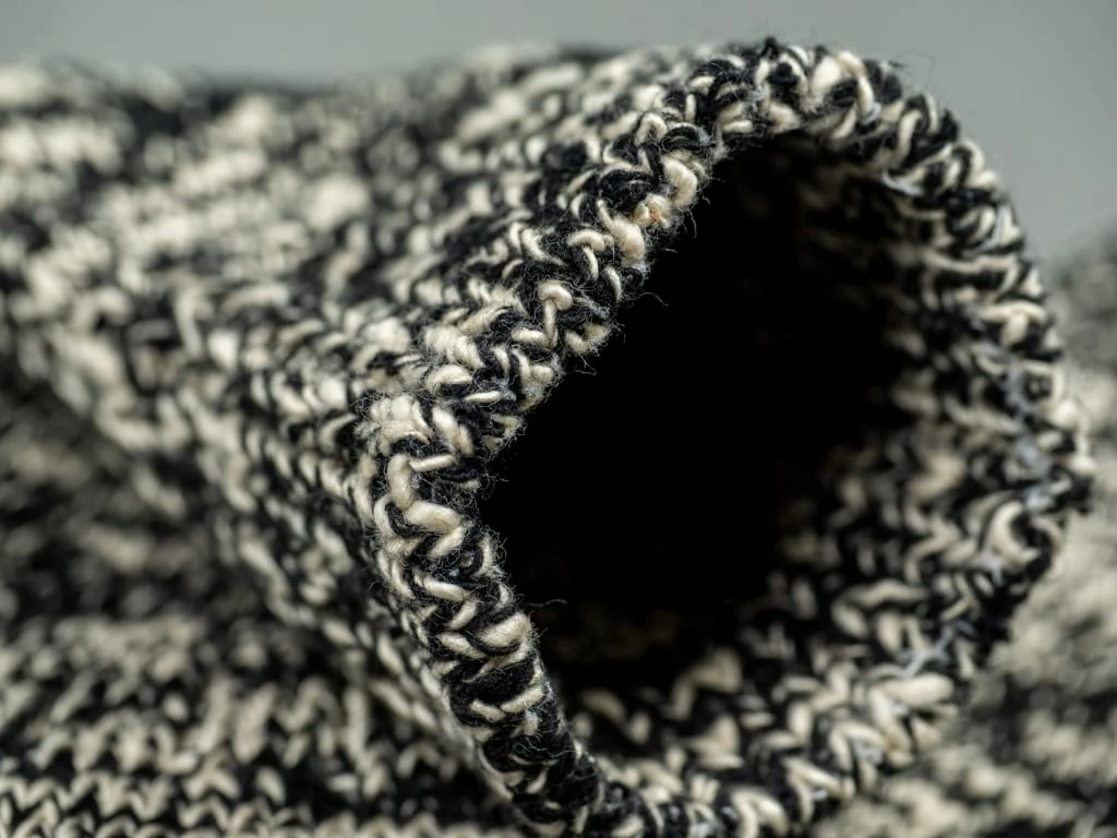 ROTOTO Low Gauge Slub Crew Socks Black 10 ROTOTO Low Gauge Slub Crew Socks Black