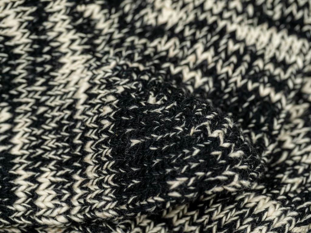 ROTOTO Low Gauge Slub Crew Socks Black 9 ROTOTO Low Gauge Slub Crew Socks Black