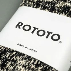 ROTOTO Low Gauge Slub Crew Socks Black 13 ROTOTO Low Gauge Slub Crew Socks Black