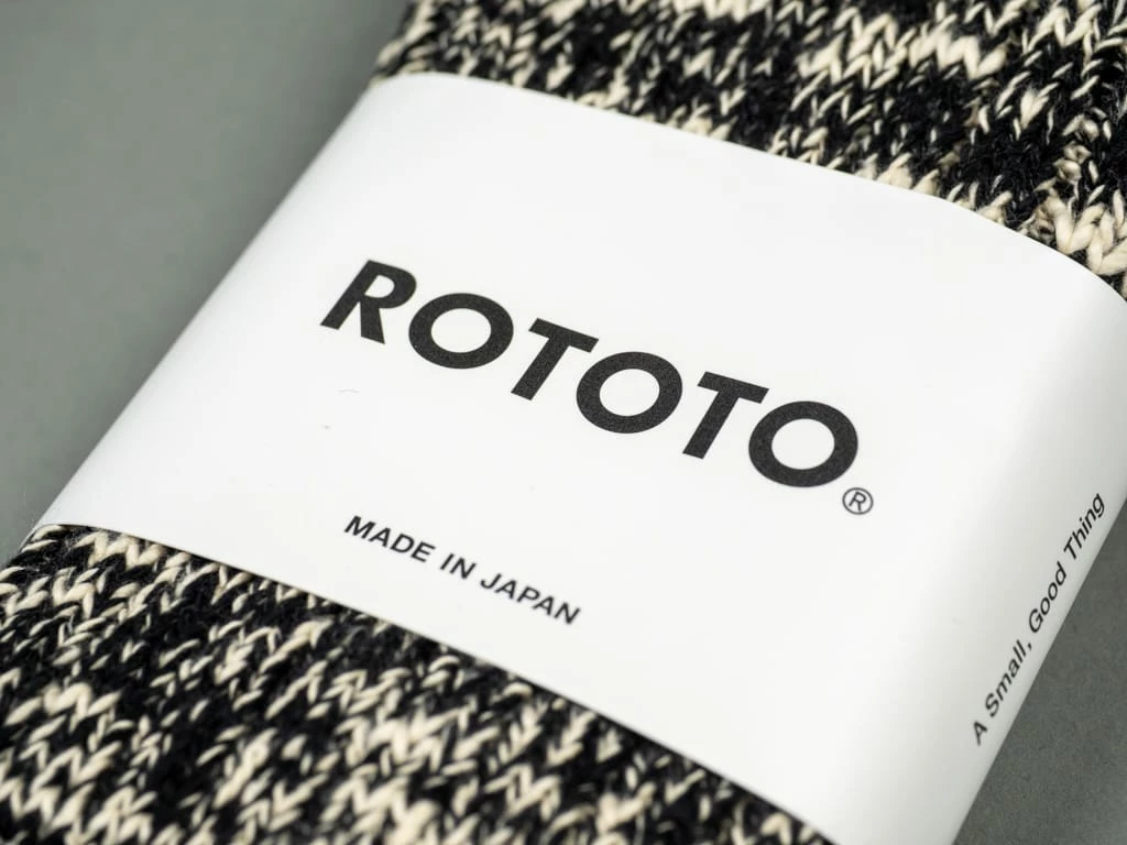 ROTOTO Low Gauge Slub Crew Socks Black 6 ROTOTO Low Gauge Slub Crew Socks Black