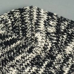 ROTOTO Low Gauge Slub Crew Socks Black 14 ROTOTO Low Gauge Slub Crew Socks Black