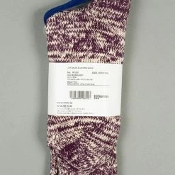 ROTOTO Low Gauge Slub Crew Socks Burgundy
