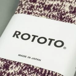 ROTOTO Low Gauge Slub Crew Socks Burgundy 13 ROTOTO Low Gauge Slub Crew Socks Burgundy