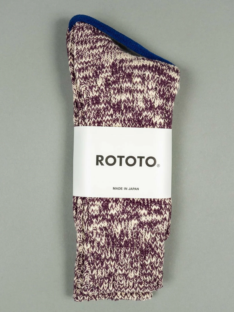 ROTOTO Low Gauge Slub Crew Socks Burgundy 3 ROTOTO Low Gauge Slub Crew Socks Burgundy