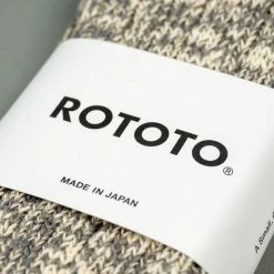 ROTOTO Low Gauge Slub Crew Socks Grey