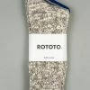ROTOTO Low Gauge Slub Crew Socks Grey 2 ROTOTO Low Gauge Slub Crew Socks Grey