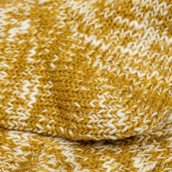 ROTOTO Low Gauge Slub Crew Socks Mustard