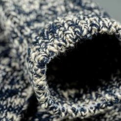 ROTOTO Low Gauge Slub Crew Socks Navy 17 ROTOTO Low Gauge Slub Crew Socks Navy