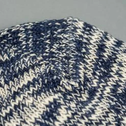 ROTOTO Low Gauge Slub Crew Socks Navy 14 ROTOTO Low Gauge Slub Crew Socks Navy