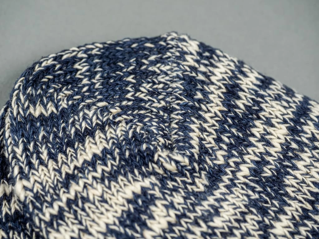 ROTOTO Low Gauge Slub Crew Socks Navy 7 ROTOTO Low Gauge Slub Crew Socks Navy