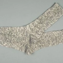 ROTOTO Low Gauge Slub Crew Socks Grey