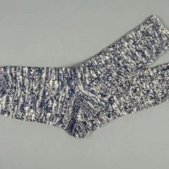ROTOTO Low Gauge Slub Crew Socks Navy 12 ROTOTO Low Gauge Slub Crew Socks Navy