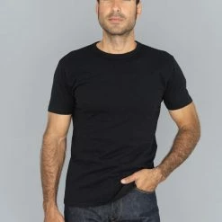 NEW ARRIVALS Samurai Jeans SJST22-RIM Loopwheel Ripened Cotton Solid Tee Sumi