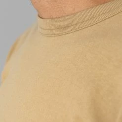 NEW ARRIVALS Samurai Jeans SJST22-RIM Loopwheel Ripened Cotton Solid Tee Beige