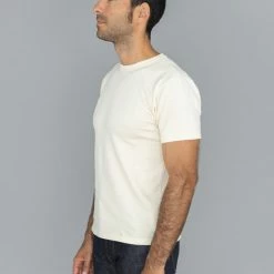 NEW ARRIVALS Samurai Jeans SJST22-RIM Loopwheel Ripened Cotton Solid Tee Ivory