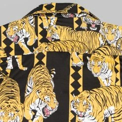 NEW ARRIVALS Samurai Jeans SSA22-HT One Hundred Tiger Shirt Black