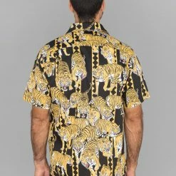 NEW ARRIVALS Samurai Jeans SSA22-HT One Hundred Tiger Shirt Black