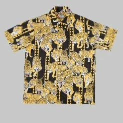 NEW ARRIVALS Samurai Jeans SSA22-HT One Hundred Tiger Shirt Black