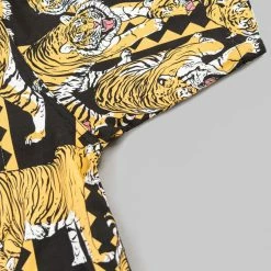 NEW ARRIVALS Samurai Jeans SSA22-HT One Hundred Tiger Shirt Black