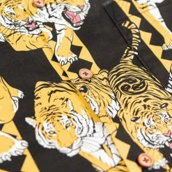 NEW ARRIVALS Samurai Jeans SSA22-HT One Hundred Tiger Shirt Black