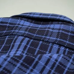 Samurai Jeans SIN21-01-OVS Rope Dyed Indigo Heavy Flannel Shirt Purple