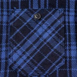 Samurai Jeans SIN21-01-OVS Rope Dyed Indigo Heavy Flannel Shirt Purple