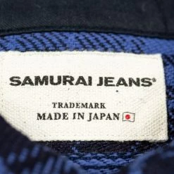 Samurai Jeans SIN21-01-OVS Rope Dyed Indigo Heavy Flannel Shirt Purple