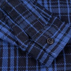 Samurai Jeans SIN21-01-OVS Rope Dyed Indigo Heavy Flannel Shirt Purple