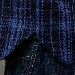 Samurai Jeans SIN21-01-OVS Rope Dyed Indigo Heavy Flannel Shirt Purple
