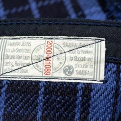 Samurai Jeans SIN21-01-OVS Rope Dyed Indigo Heavy Flannel Shirt Purple