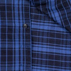 Samurai Jeans SIN21-01-OVS Rope Dyed Indigo Heavy Flannel Shirt Purple