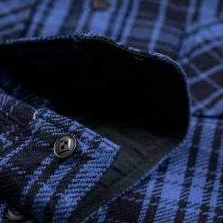 Samurai Jeans SIN21-01-OVS Rope Dyed Indigo Heavy Flannel Shirt Purple