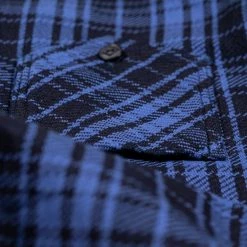 Samurai Jeans SIN21-01-OVS Rope Dyed Indigo Heavy Flannel Shirt Purple