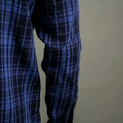 Samurai Jeans SIN21-01-OVS Rope Dyed Indigo Heavy Flannel Shirt Purple