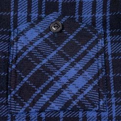 Samurai Jeans SIN21-01-OVS Rope Dyed Indigo Heavy Flannel Shirt Purple