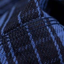 Samurai Jeans SIN21-01-OVS Rope Dyed Indigo Heavy Flannel Shirt Purple