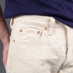 Samurai Jeans S710SC-KI Japanese Cotton Ecru 18oz Slim Straight Jeans 32 Samurai Jeans S710SC-KI Japanese Cotton Ecru 18oz Slim Straight Jeans