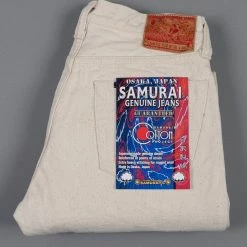 Samurai Jeans S710SC-KI Japanese Cotton Ecru 18oz Slim Straight Jeans 35 Samurai Jeans S710SC-KI Japanese Cotton Ecru 18oz Slim Straight Jeans