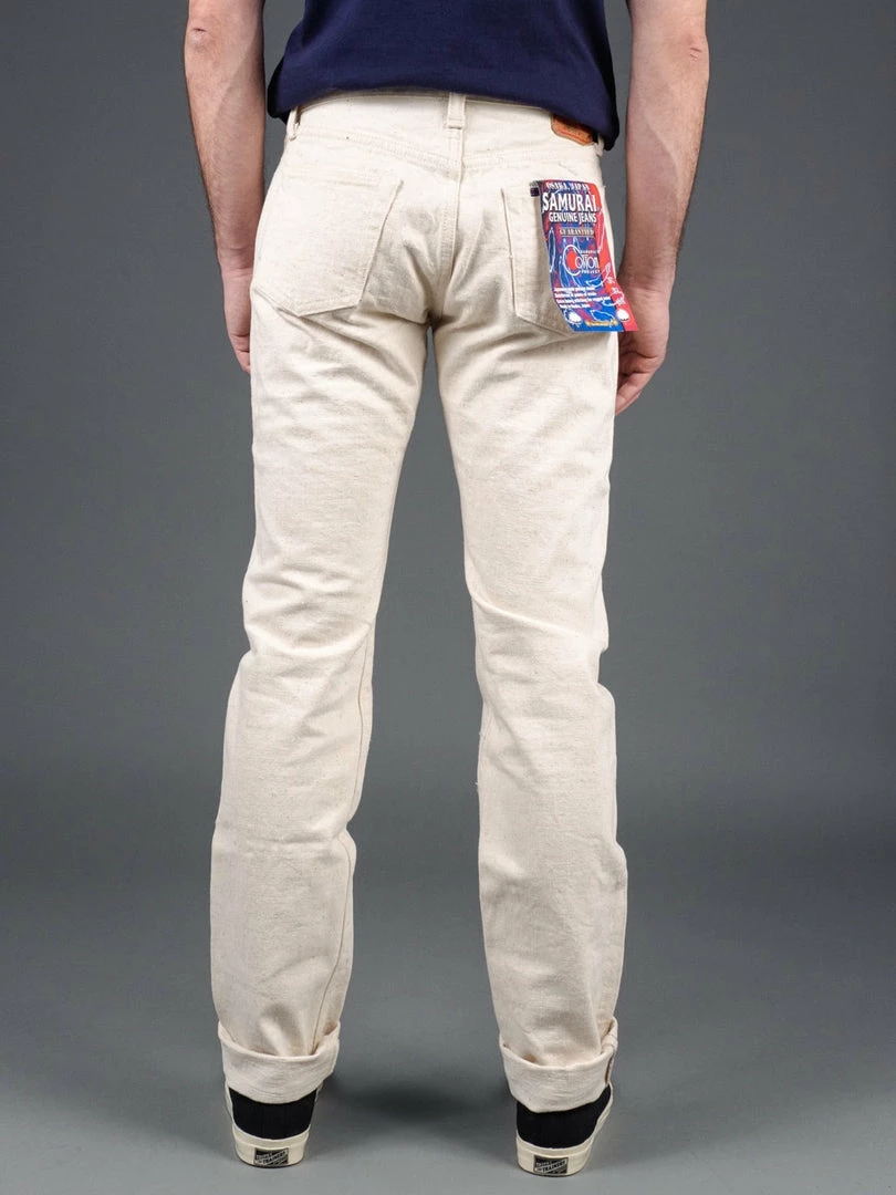 Samurai Jeans S710SC-KI Japanese Cotton Ecru 18oz Slim Straight Jeans 6 Samurai Jeans S710SC-KI Japanese Cotton Ecru 18oz Slim Straight Jeans