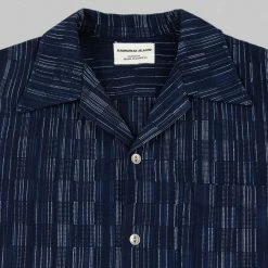 NEW ARRIVALS Samurai Jeans SOS22-S03 Natural Indigo Ichimatsu Shirt Shima 34 NEW ARRIVALS Samurai Jeans SOS22-S03 Natural Indigo Ichimatsu Shirt Shima