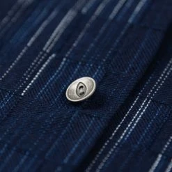 NEW ARRIVALS Samurai Jeans SOS22-S03 Natural Indigo Ichimatsu Shirt Shima 37 NEW ARRIVALS Samurai Jeans SOS22-S03 Natural Indigo Ichimatsu Shirt Shima