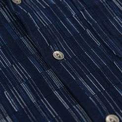 NEW ARRIVALS Samurai Jeans SOS22-S03 Natural Indigo Ichimatsu Shirt Shima 39 NEW ARRIVALS Samurai Jeans SOS22-S03 Natural Indigo Ichimatsu Shirt Shima