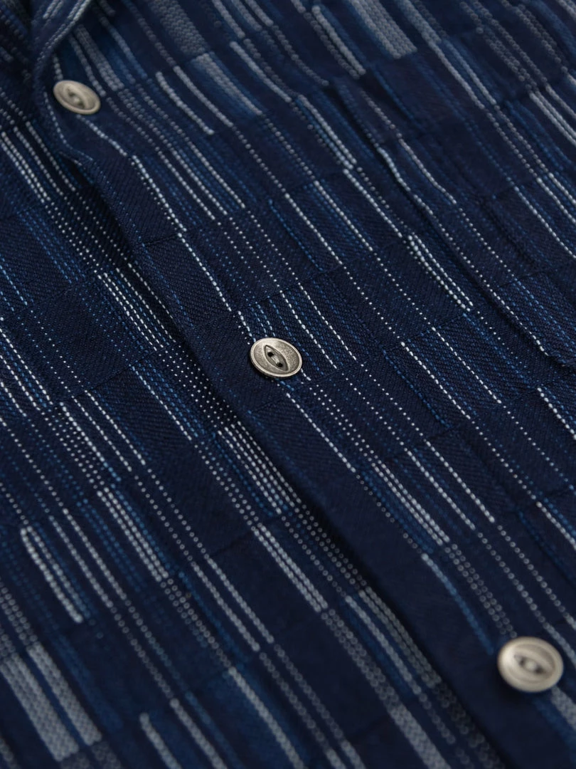 NEW ARRIVALS Samurai Jeans SOS22-S03 Natural Indigo Ichimatsu Shirt Shima 19 NEW ARRIVALS Samurai Jeans SOS22-S03 Natural Indigo Ichimatsu Shirt Shima