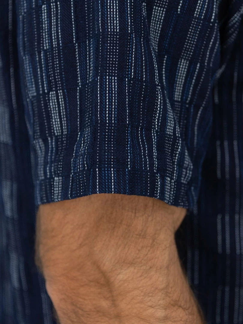 NEW ARRIVALS Samurai Jeans SOS22-S03 Natural Indigo Ichimatsu Shirt Shima 8 NEW ARRIVALS Samurai Jeans SOS22-S03 Natural Indigo Ichimatsu Shirt Shima