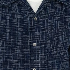 Samurai Jeans SOS22-S03 Natural Indigo Ichimatsu Shirt Koushi NEW ARRIVALS