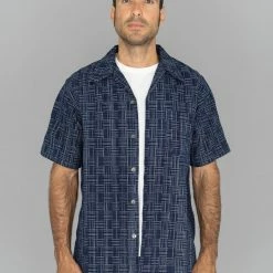Samurai Jeans SOS22-S03 Natural Indigo Ichimatsu Shirt Koushi NEW ARRIVALS