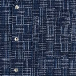 Samurai Jeans SOS22-S03 Natural Indigo Ichimatsu Shirt Koushi NEW ARRIVALS