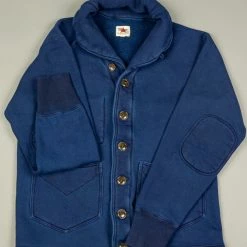 The Strike Gold Indigo Loopwheeled Shawl Collar Cardigan